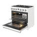 Thor Kitchen 36-Inch White Gas Range (ARG36W) – front right side open 1