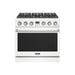 Thor Kitchen 36-Inch White Gas Range (ARG36W) – front side closed