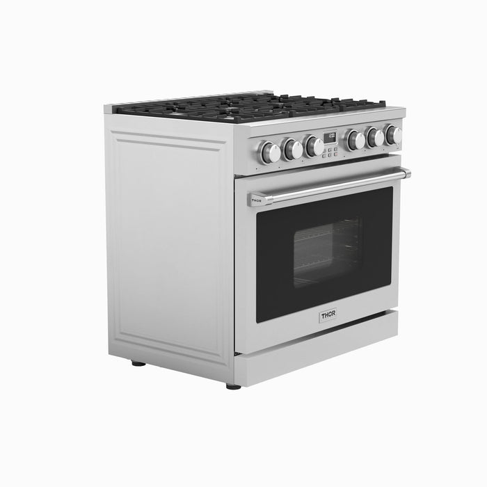 Thor Kitchen 36" Contemporary Professional Propane Gas Range, ARG36LP Thor Kitchen