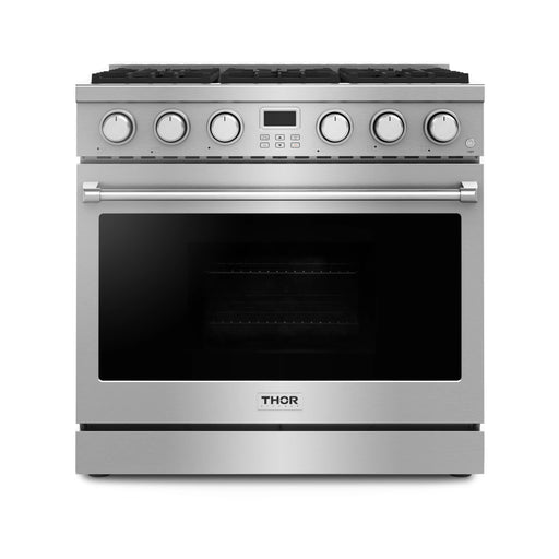Thor Kitchen 36-Inch Gas Range with 6 Burners, 6.0 cu. ft. Convection Oven in Stainless Steel (ARG36) Thor Kitchen