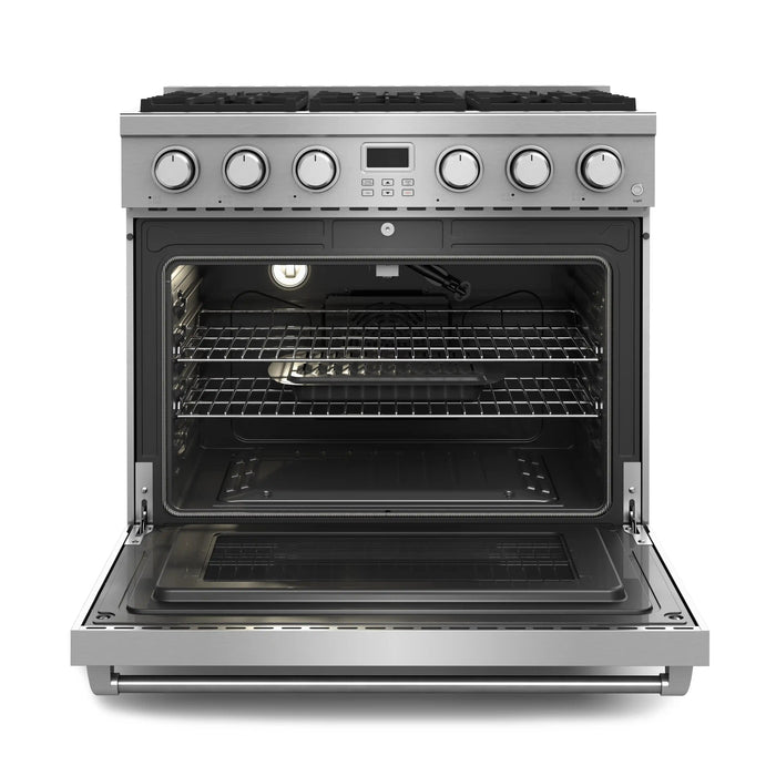 Thor Kitchen 36-Inch Gas Range with 6 Burners, 6.0 cu. ft. Convection Oven in Stainless Steel (ARG36) Thor Kitchen
