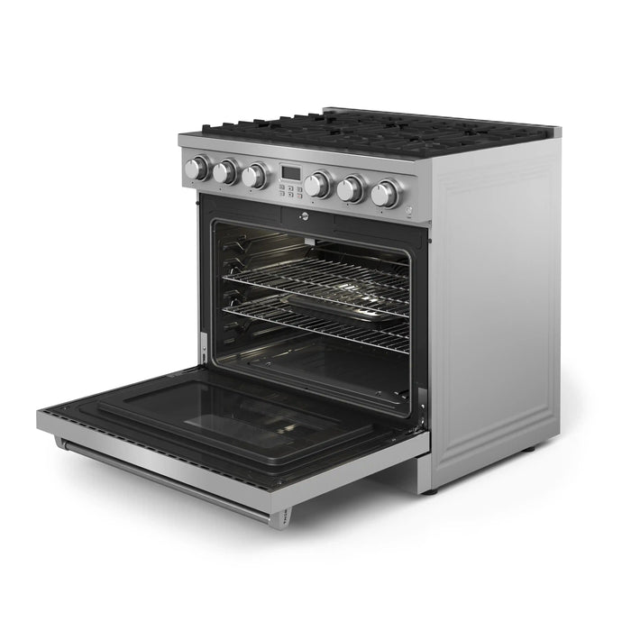 Thor Kitchen 36-Inch Gas Range with 6 Burners, 6.0 cu. ft. Convection Oven in Stainless Steel (ARG36) Thor Kitchen