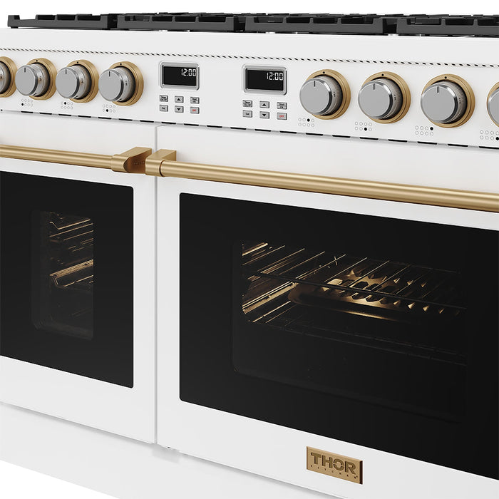 Thor Kitchen 48-Inch White and Bronze Gas Range (ARG48W-BRZ) – close-up