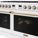 Thor Kitchen 48-Inch White and Bronze Gas Range (ARG48W-BRZ) – close-up