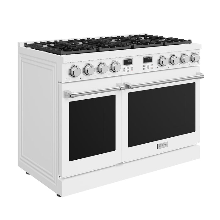Thor Kitchen 48-Inch White Gas Range (ARG48W) – front left side closed