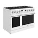 Thor Kitchen 48-Inch White Gas Range (ARG48W) – front left side closed