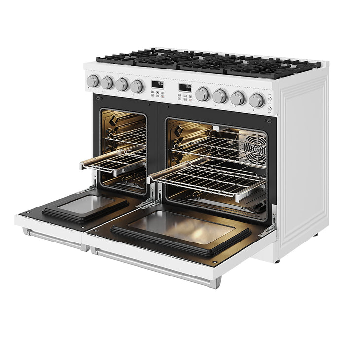 Thor Kitchen 48-Inch White Gas Range (ARG48W) – front right side open 2