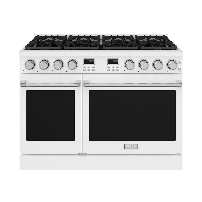 Thor Kitchen 48-Inch White Gas Range (ARG48W) – front side closed