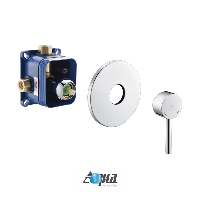 KubeBath Aqua Rondo Rough-In Valve With Cover Plate, Handle, and Diverter