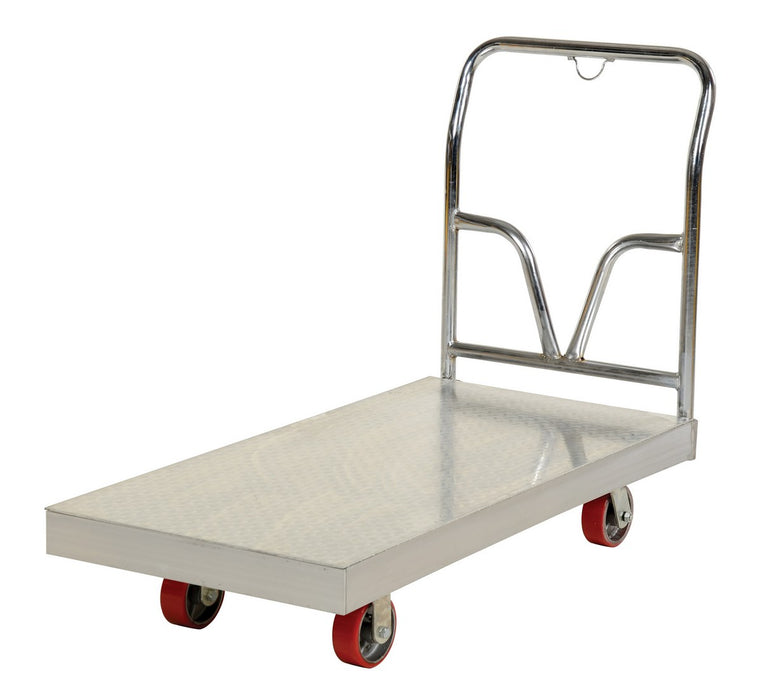 Vestil ASD-2448 Aluminum Sheet Deck Platform Truck 52-5/8 in. x 24 in. x 37-5/16 in. 3,600 lb. Capacity Silver