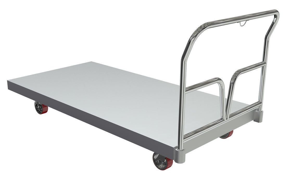 Vestil ASD-3672 Aluminum Sheet Deck Platform Truck 76-5/8 in. x 36 in. x 37-1/8 in. 3,600 lb. Capacity Silver