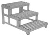 Vestil ASP-24-3-SS Stainless Steel Adjustable Step Mate Stand 3 Step 33-7/8 in. x 23-3/4 in. x 22-1/4 in. 500 lb. Capacity Si