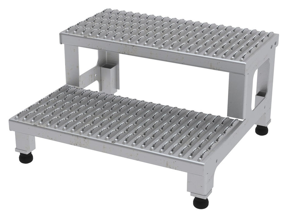 Vestil ASP-24-SS Stainless Steel Adjustable Step Mate Stand 2 Step 22-7/8 in. x 23-3/4 in. x 15-1/4 in. 500 lb. Capacity Silv