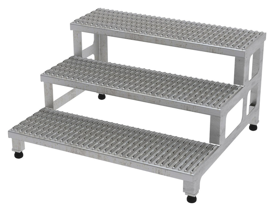 Vestil ASP-36-3-SS Stainless Steel Adjustable Step Mate Stand 3 Step 33-7/8 in. x 35-3/4 in. x 22-1/4 in. 500 lb. Capacity Si
