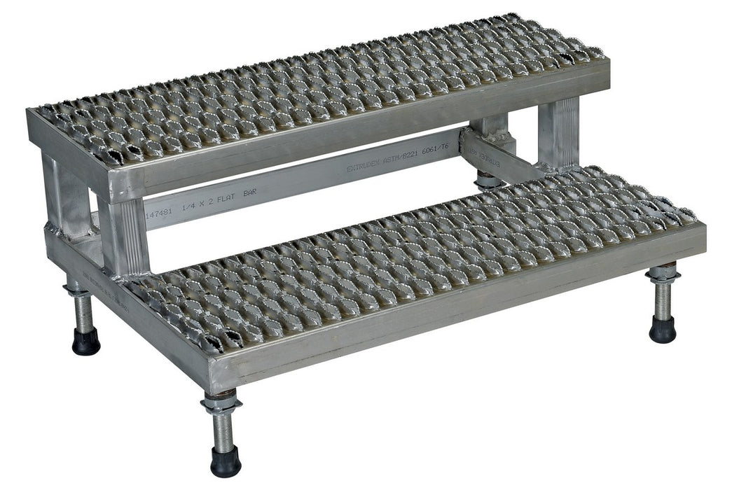 Vestil ASP-36-SS Stainless Steel Adjustable Step Mate Stand 2 Step 22-7/8 in. x 35-3/4 in. x 15-1/4 in. 500 lb. Capacity Silv