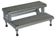 Vestil ASP-36-SS Stainless Steel Adjustable Step Mate Stand 2 Step 22-7/8 in. x 35-3/4 in. x 15-1/4 in. 500 lb. Capacity Silv