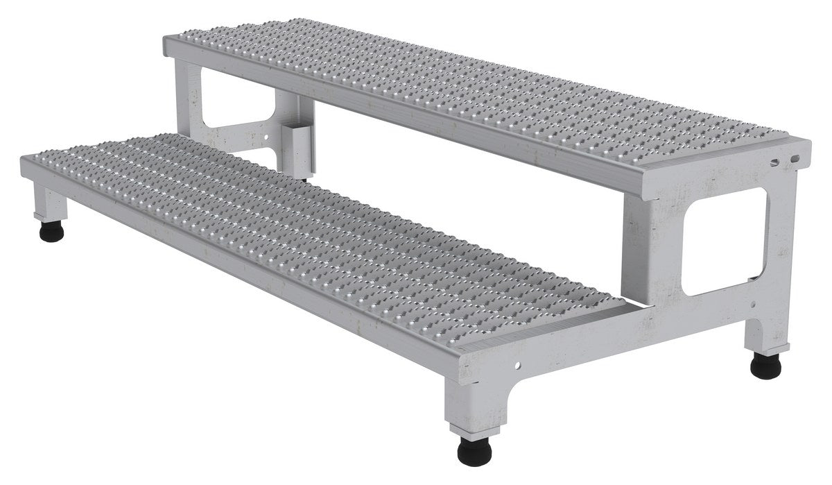 Vestil ASP-48-SS Stainless Steel Adjustable Step Mate Stand 2 Step 22-7/8 in. x 47-3/4 in. x 15-1/4 in. 500 lb. Capacity Silv