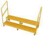 Vestil ASP-60-HR Steel Adjustable Step Stand 60 Inches Wide 2-Step with Handrails 500 lb. Capacity Yellow