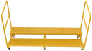 Vestil ASP-72-HR Steel Adjustable Step Stand 72 inch Wide 2-Step with Handrails 500 lb. Capacity Yellow