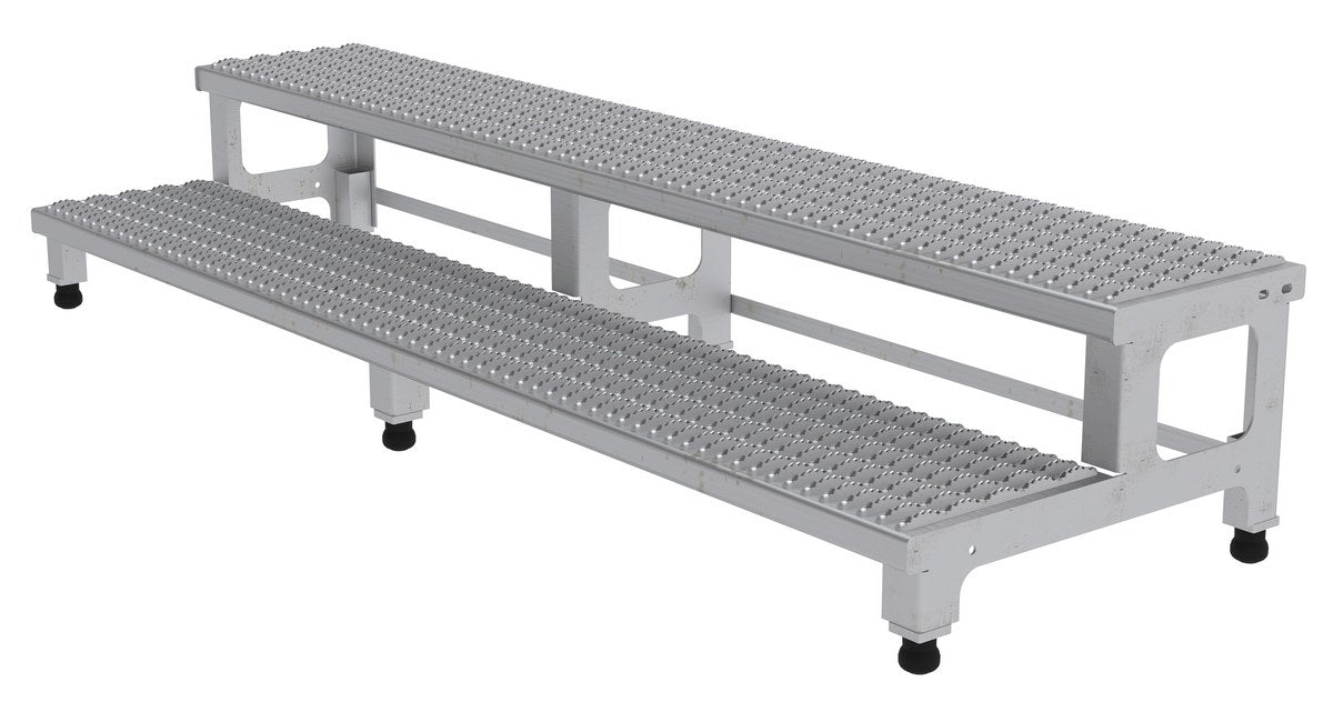 Vestil ASP-72-SS Stainless Steel Adjustable Step Mate Stand 2 Step 22-7/8 in. x 71-3/4 in. x 15-1/4 in. 500 lb. Capacity Silv
