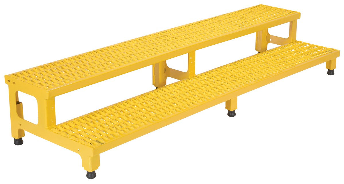 Vestil ASP-72 Steel Adjustable Step Mate Stand 2 Step 22-7/8 in. x 72-1/16 in. x 15-1/4 in. 500 lb. Capacity Yellow