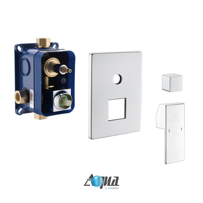 KubeBath Aqua Piazza Rough-In Valve With Cover Plate, Handle and Diverter