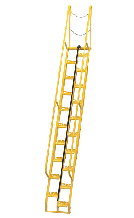 Vestil ATS-12-56 Steel Alternate Tread Stair 56 Degrees 106 in. x 23-1/2 in. x 186-1/8 in. 350 lb. Capacity Yellow