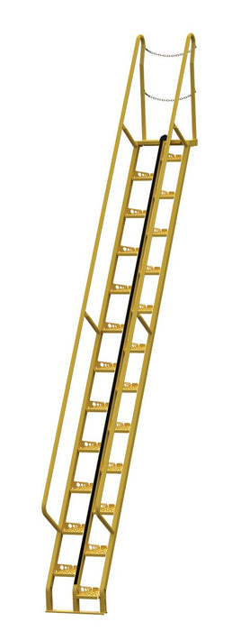 Vestil ATS-14-56 Steel Alternate Tread Stair 56 Degrees 122-3/8 in. x 23-1/2 in. x 210-3/8 in. 350 lb. Capacity Yellow