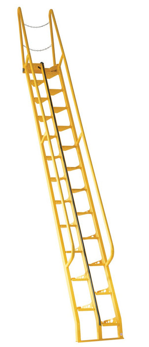 Vestil ATS-14-68 Steel Alternate Tread Stair 68 Degrees 78-3/8 in. x 23-1/2 in. x 209-7/8 in. 350 lb. Capacity Yellow