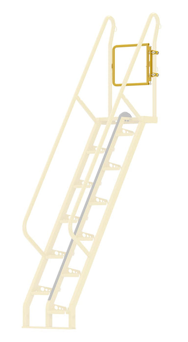 Vestil ATS-SCG steel alternating tread step self-closing gate steel yellow - view 3