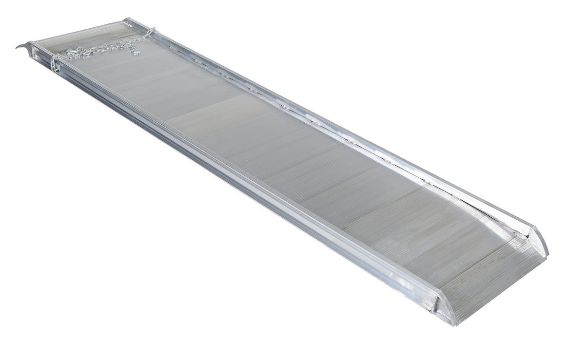 Vestil AWR-28-10A Aluminum Wheel Walk Ramp Overlapping Style 120 in. x 28 in. 2,200 lb. Capacity Silver
