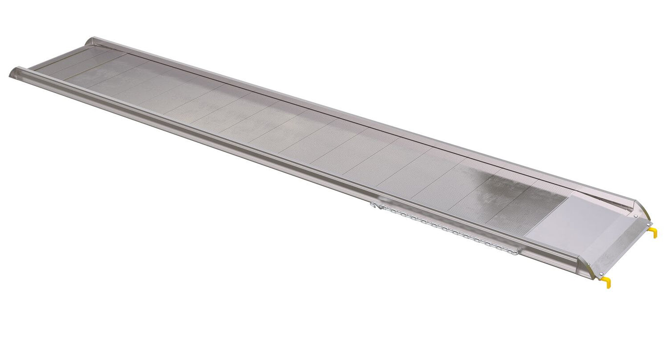 Vestil AWR-28-14B Aluminum Wheel Walk Ramp Steel Hook Style 170-13/16 in. x 28 in. 1,600 lb. Capacity Silver