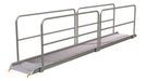 Vestil AWR-28-16B-HR Aluminum Wheel Walk Ramp Steel Hook Style with Handrails 194-5/8 in. x 28 in. 1,000 lb. Capacity Silver