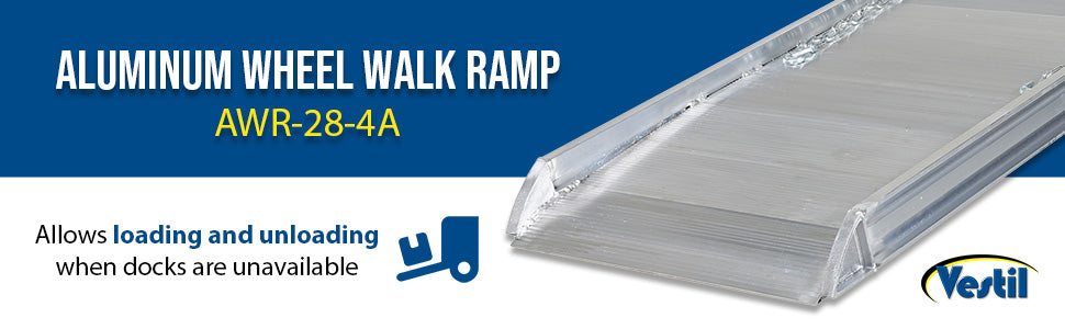 Vestil AWR-28-4A aluminum wheel walk ramp overlapping style feature overview 2