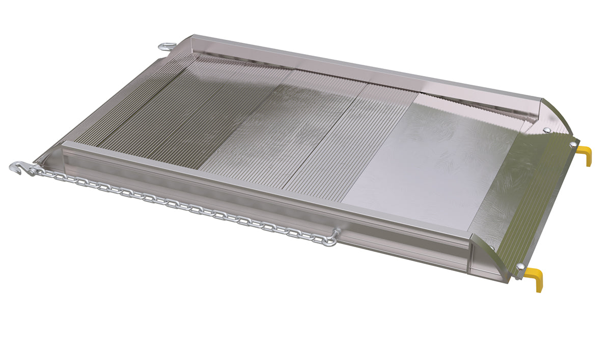Vestil AWR-28-4B Aluminum Wheel Walk Ramp Steel Hook Style 52 in. x 28 in. 3,000 lb. Capacity Silver