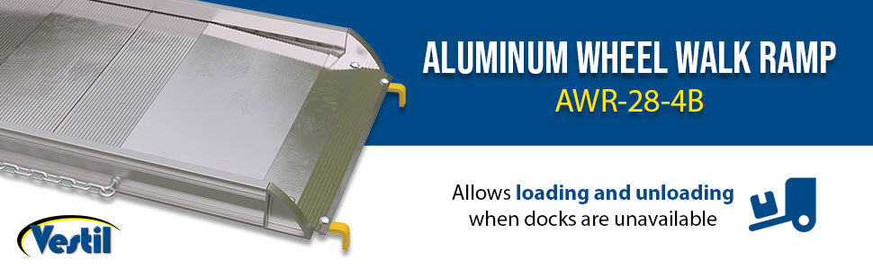 Vestil AWR-28-4B aluminum wheel walk ramp steel hook style feature overview 1