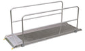 Vestil AWR-38-10B-HR Aluminum Wheel Walk Ramp Steel Hook Style with Handrails 123-3/16 in. x 38 in. 2,200 lb. Capacity Silver