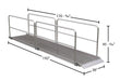 Vestil AWR-38-16A-HR aluminum wheel walk ramp overlapping style with handrails dimensions diagram