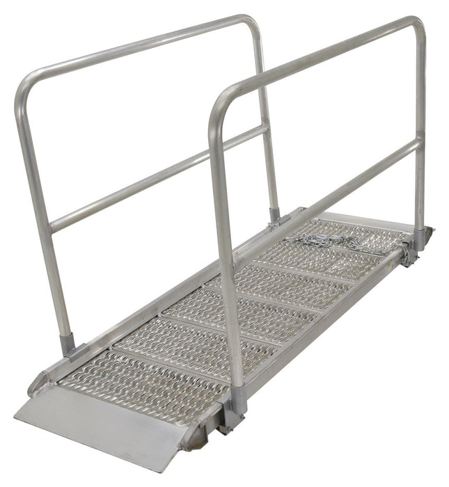 Vestil AWR-G-28-7A-HR aluminum grip-strut walk ramps with handrails - view 2