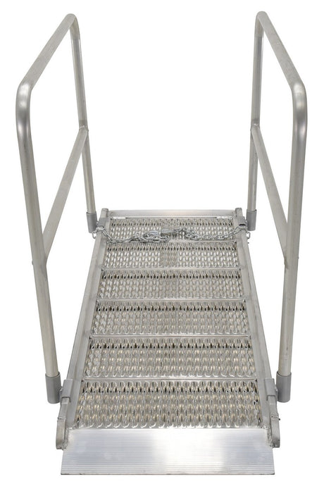 Vestil AWR-G-28-7A-HR aluminum grip-strut walk ramps with handrails - view 3