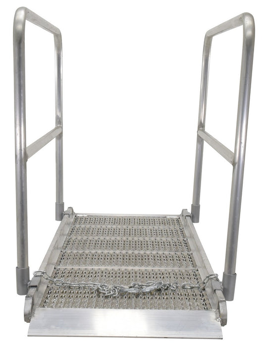 Vestil AWR-G-28-7A-HR aluminum grip-strut walk ramps with handrails - view 4