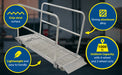 Vestil AWR-G-38-16A-HR aluminum grip-strut walk ramps with handrails feature overview 1