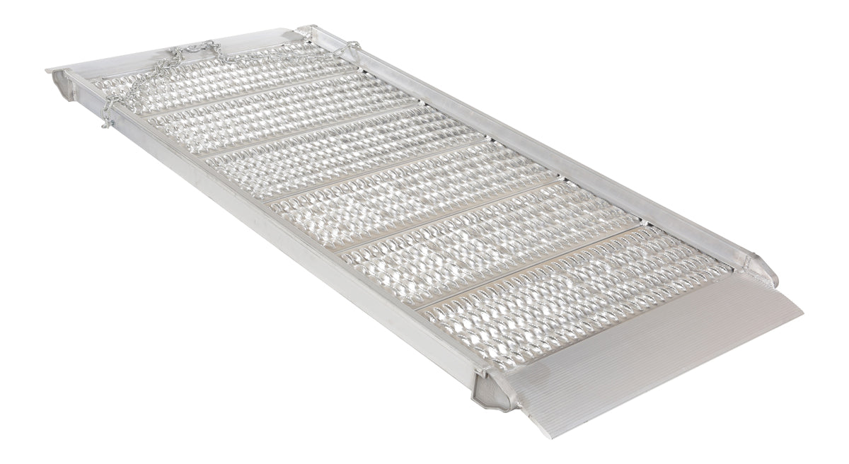 Vestil AWR-G-38-7A Aluminum Grip-Strut Walk Ramps 85 in. x 39-3/8 in. 2,800 lb. Capacity Silver