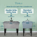 Tehila Freestanding Double-Wide Grey Utility Sink with Steel Legs & Black Pull-Out Faucet... - Installation View