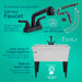 Tehila Freestanding Double-Wide White Utility Sink with Steel Legs & Black Pull-Out Faucet... - Lifestyle View
