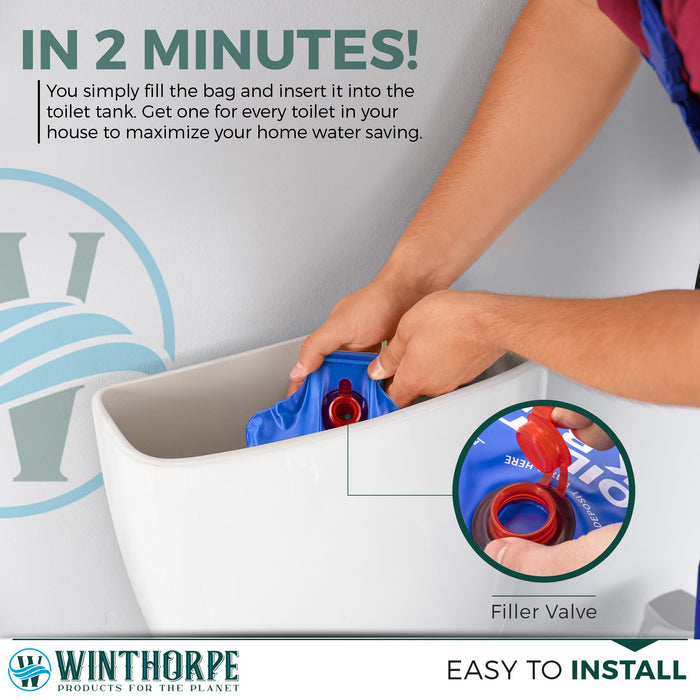 Toilet Tank Bank Water Saving Device - Reduce Flush Volume (3-Pack)