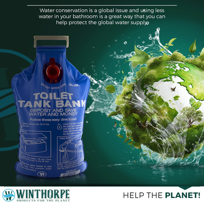 Toilet Tank Bank Water Saving Device - Reduce Flush Volume (3-Pack)