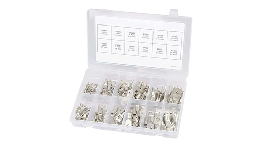 Ancor 100-Piece Tinned Copper Lug Kit, 8 AWG to 2/0 AWG, 5/16" and 3/8" Stud Sizes, UL 486A - Urban Supply Inc