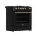 Forno Leonardo Espresso 30-Inch Black Gas Range - Angle View