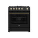 Forno Leonardo Espresso 30-Inch Black Gas Range - Front View
